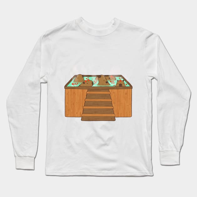 Strawberry Capybaras Long Sleeve T-Shirt by chuckdrawsthings